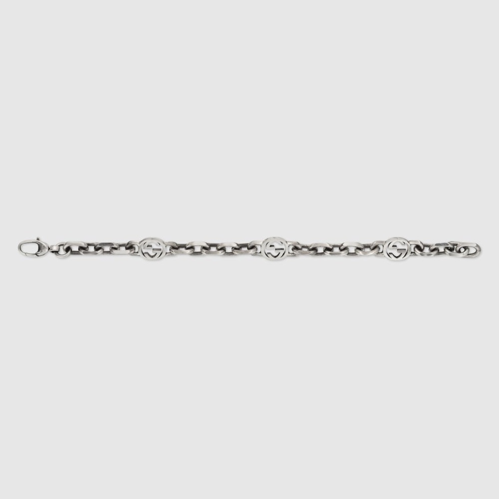 Gucci interlocking G logo sterling silver chain bracelet 925 - Picture 2 of 12